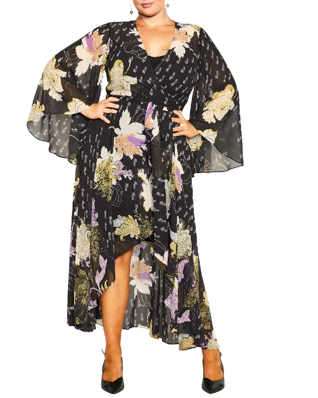 Ladies maxi dress celebration -Maya Maxi | Black Paisley Baroque