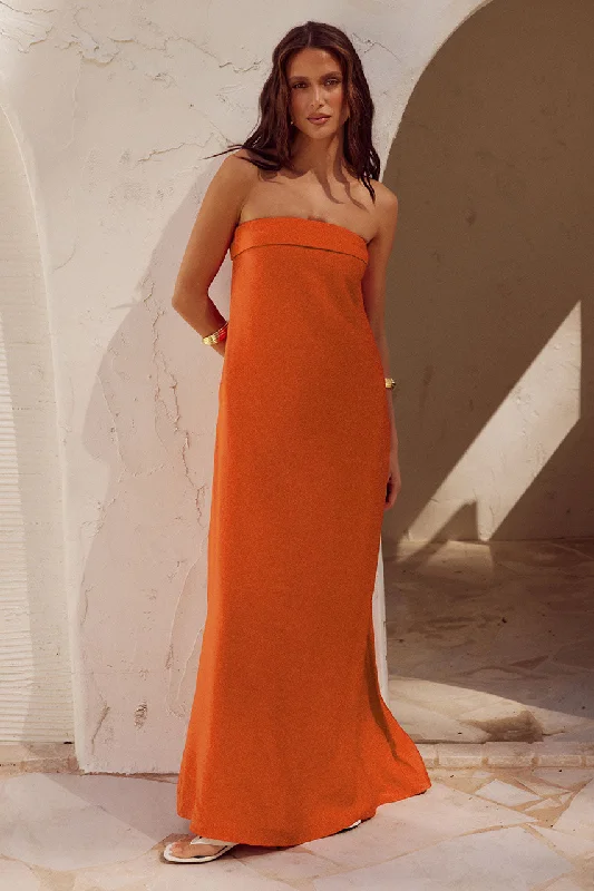 Ladies maxi dress garden -Sapphira Maxi Dress - Orange