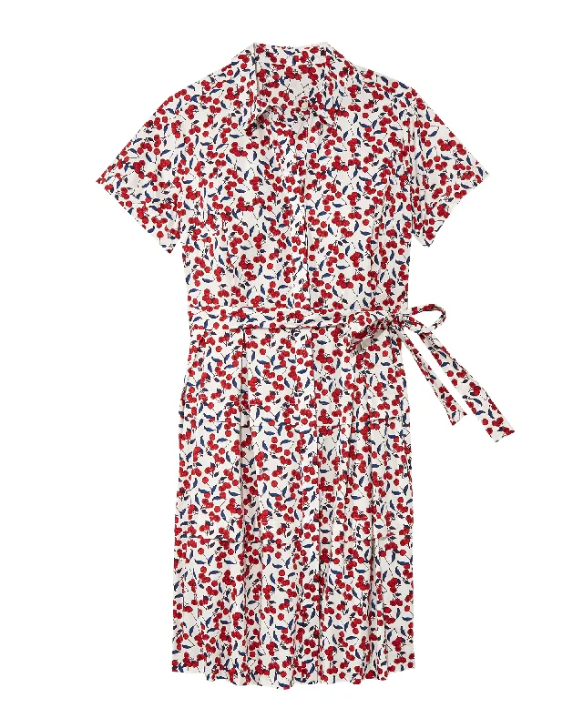 Women's shirt dress slate grey -Ivey Shirt Dress | White / Red