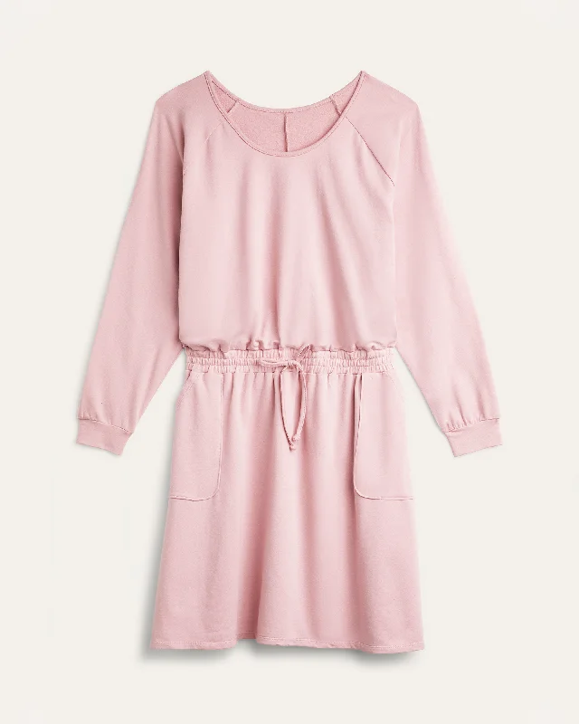 Women's shirt dress flowy cotton -Lindsay Sweatshirt Dress | Mauve