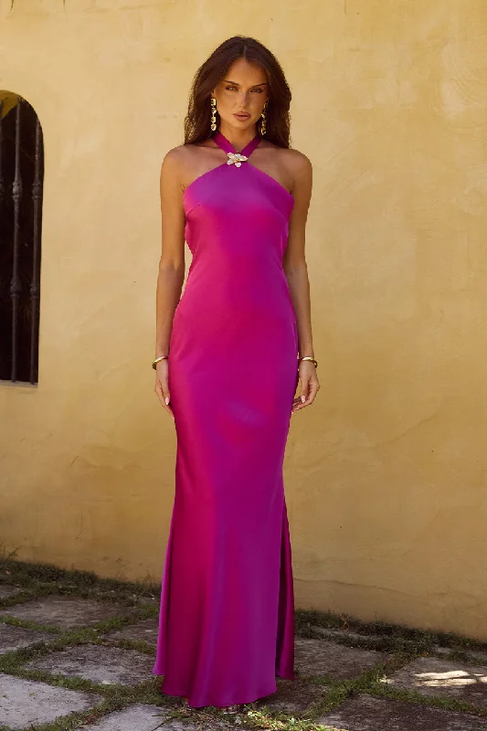 Ladies maxi dress gradient -Chara Maxi Dress - Magenta