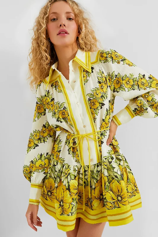 Ladies mini dress relaxed -Yellow Gisela Mini Dress