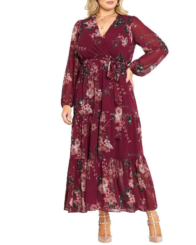 Ladies maxi dress gathered -Ruby Bold Blossom Maxi | Ruby Bold Blossom