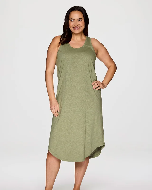 Women's midi dress gold -Plus Weekender Midi Tank Dress | Olive