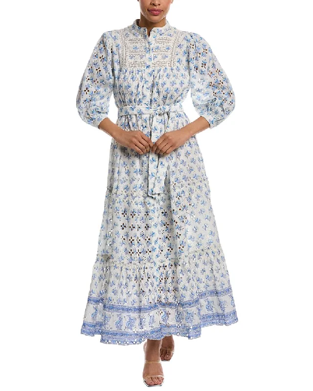 Women's shirt dress soft chambray -Hemant & Nandita Belted Shirtdress