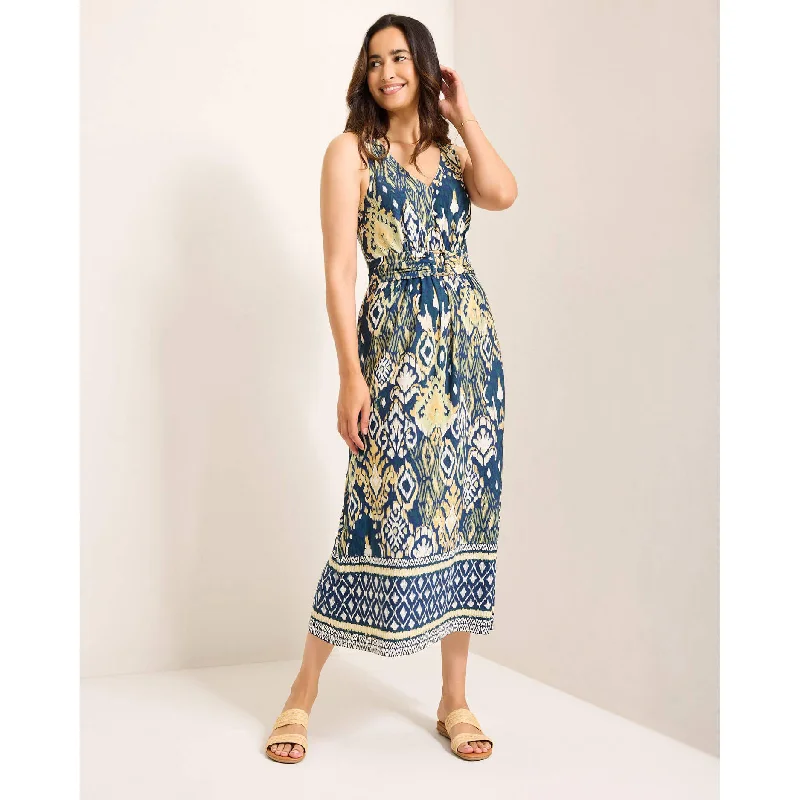 Women's midi dress two tone -Tommy Bahama Women's Vista Cove Sleeveless Midi Dress - Island Navy