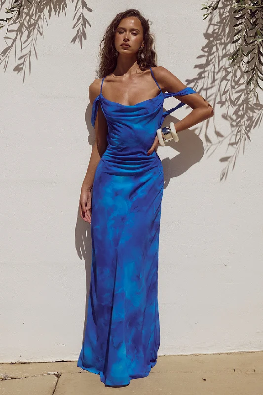 Ladies maxi dress wrap -Lavani Maxi Dress - Ramona Blue