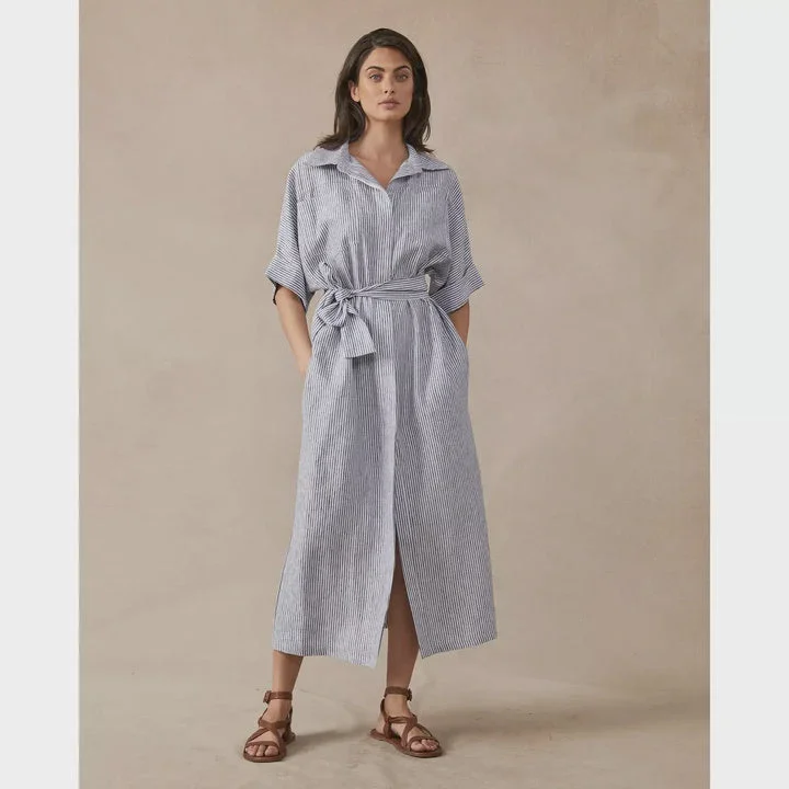 Women's shirt dress breathable linen -Violet Shirt Dress