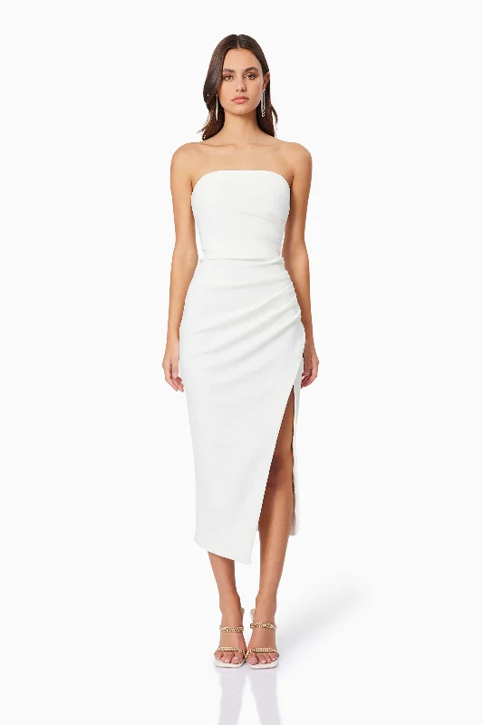 Women's midi dress spring -Charlotte Midi Dress - White