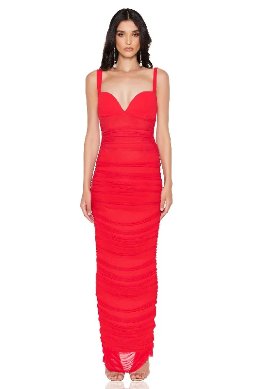 Ladies maxi dress pleated -Nookie Marlowe Maxi Dress - Scarlett