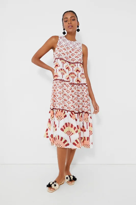 Women's midi dress cultural -Multi Aba Tiered Midi Dress