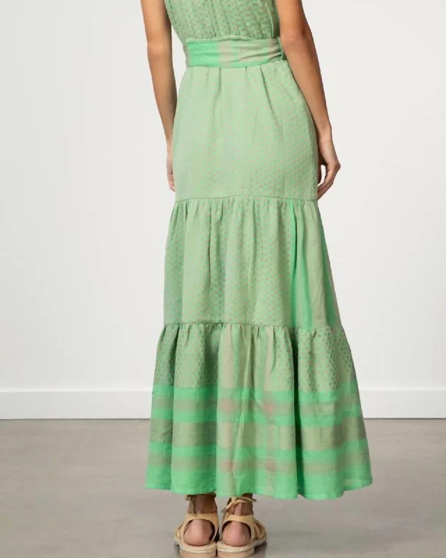 Ladies maxi dress side slit -Rose Maxi Dress in Minty | Minty