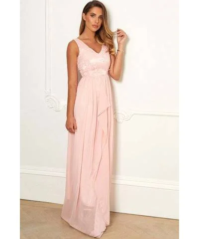 Ladies maxi dress bold hue -Baliana Blush Maxi Dress