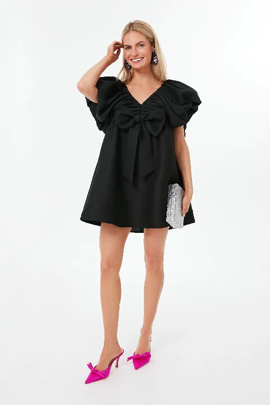 Ladies mini dress smooth -Black Brooke Mini Dress