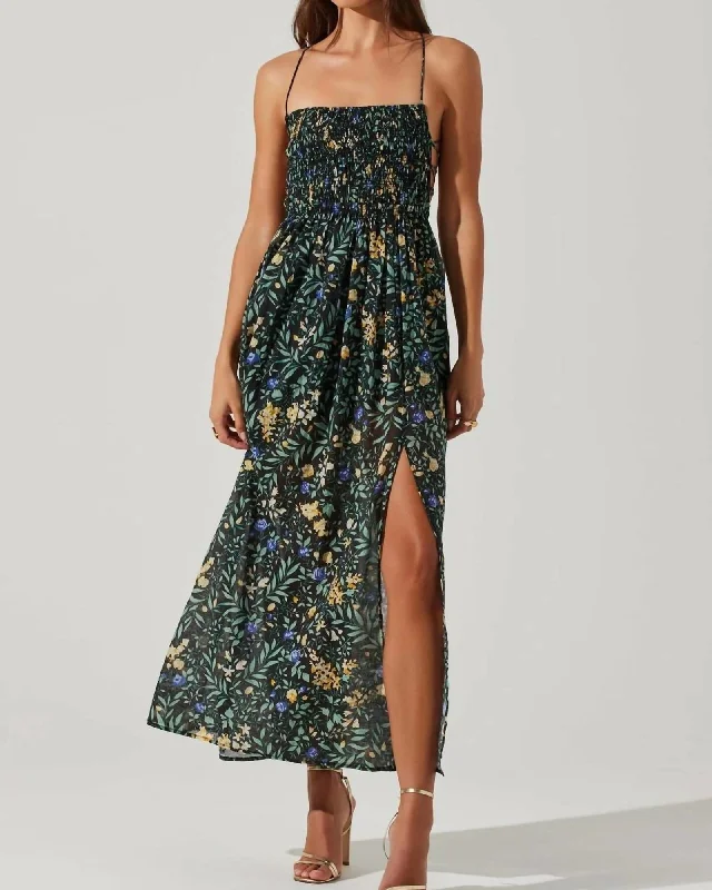 Ladies maxi dress special occasion -Stasia Floral Maxi Dress in Green | Green