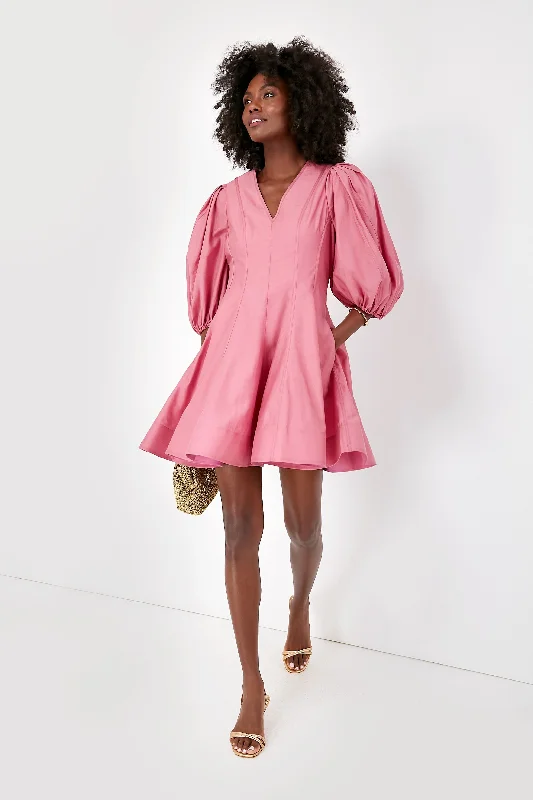 Ladies mini dress peplum -Pink Loraine Mini Dress