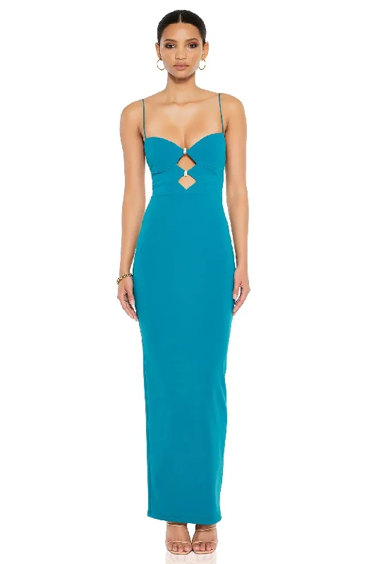 Ladies maxi dress choker neck -Nookie Muse Maxi Dress - Topaz