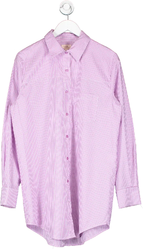 Women's shirt dress summer brunch -Camila Coelho Purple Elliot Shirt Dress UK S