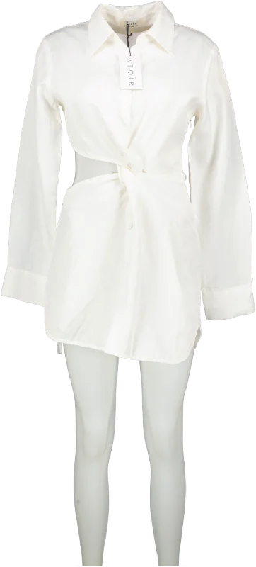 Women's shirt dress contrast hem -Atoir White The Inclination Shirt Dress UK 8