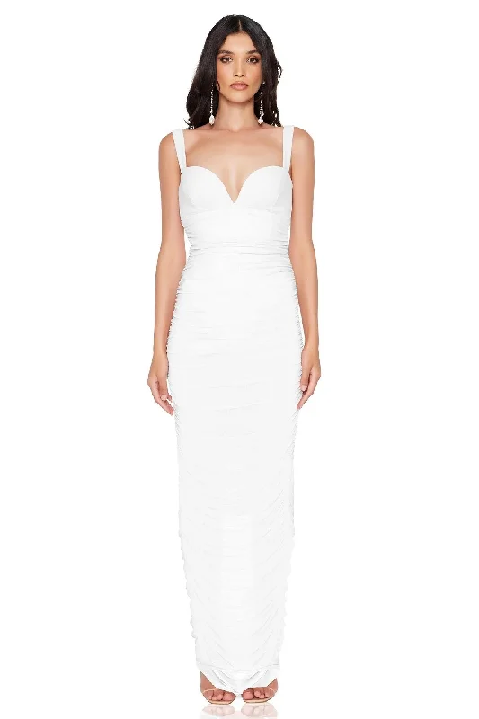 Ladies maxi dress off shoulder -Nookie Marlowe Maxi Dress - White