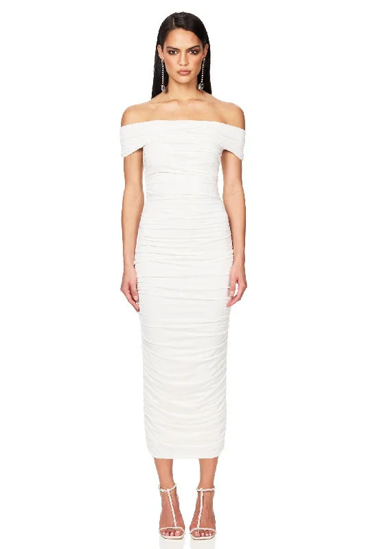 Women's midi dress monochrome -Nookie Element Midi Dress - Ivory