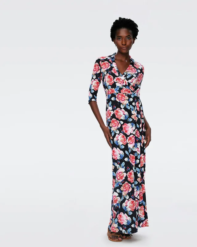 Ladies maxi dress garden party -DVF ABIGAIL MAXI DRESS | FORTUNE ROSE MED