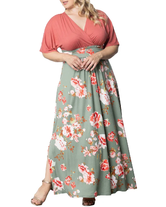 Ladies maxi dress chevron -Havana Color Block Maxi Dress | SAGE GARDEN PRINT