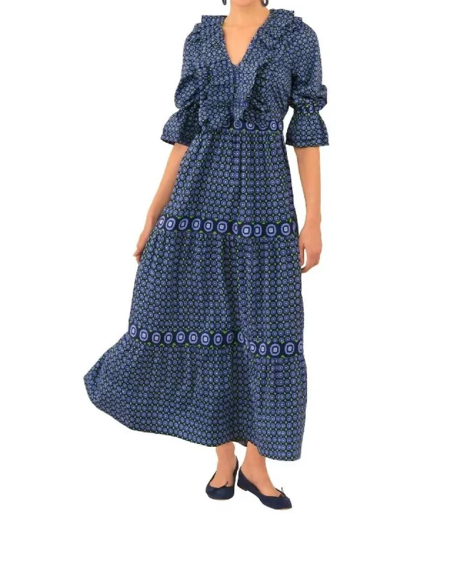 Ladies maxi dress quiet -Posh Foulard Maxi Dress in Navy | Navy