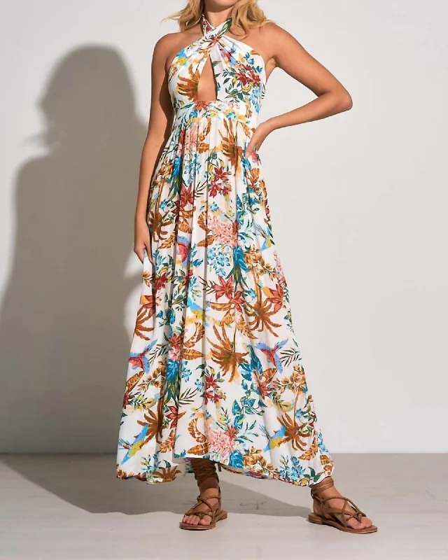 Ladies maxi dress gentle -Maxi Cris Cross in Paradise Print | Paradise Print