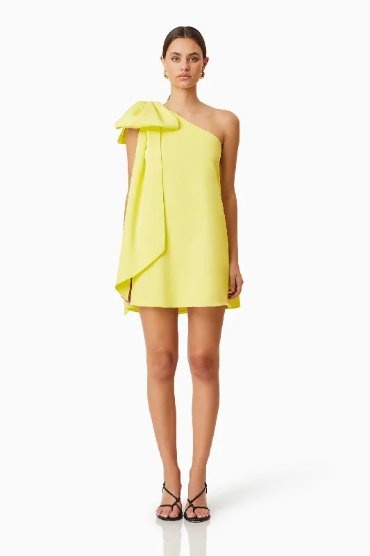 Ladies party dress cocktail hour -Kennedy Party Dress - Yellow