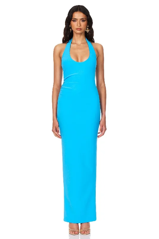 Ladies maxi dress sky blue -Nookie Natalia Halter Maxi Dress - Turquoise