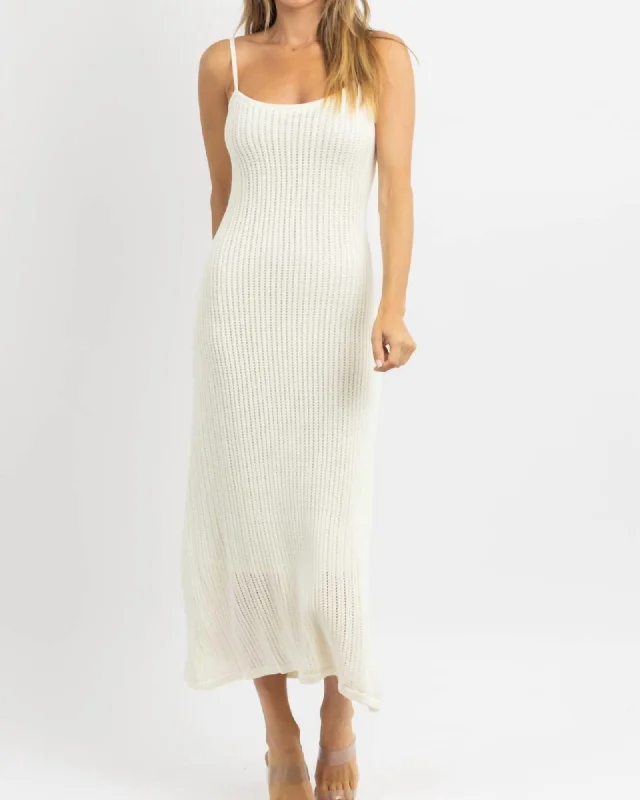 Ladies maxi dress zigzag -Archive Knit Maxi Dress In White | White