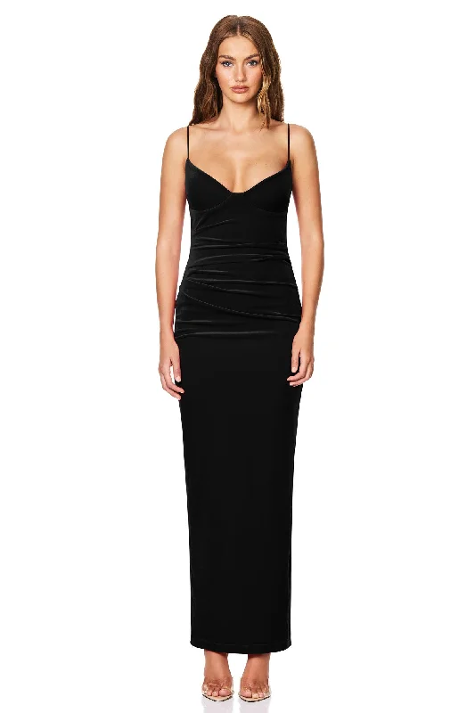 Ladies maxi dress sheath -Nookie Mystery Maxi Dress - Black