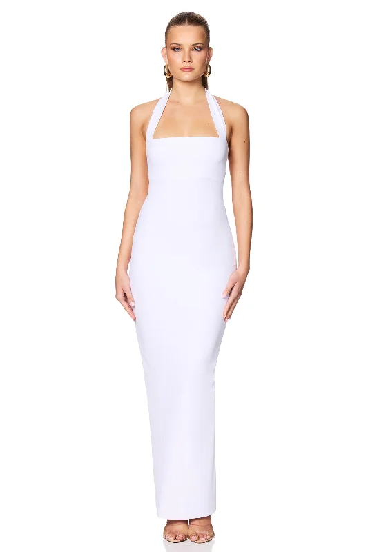 Ladies maxi dress cinched -Nookie Boulevard Maxi Dress - White