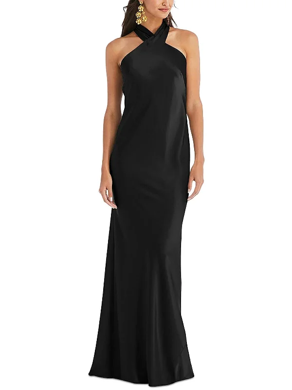 Ladies party dress date night -Womens One Shoulder Knee Cocktail and Party Dress