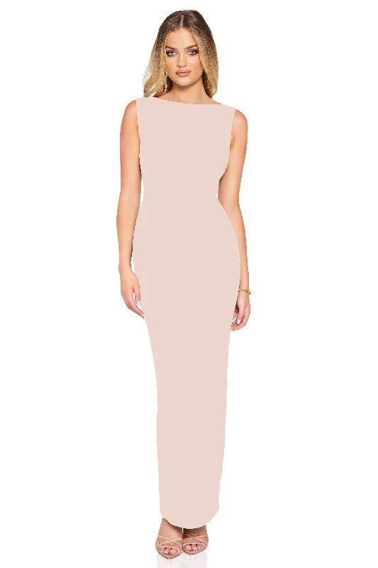 Ladies maxi dress blush -Nookie Bliss Maxi Dress - Nude