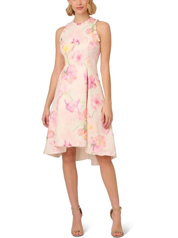 Ladies party dress ruby -Womens Floral Hi-Low Cocktail And Party Dress