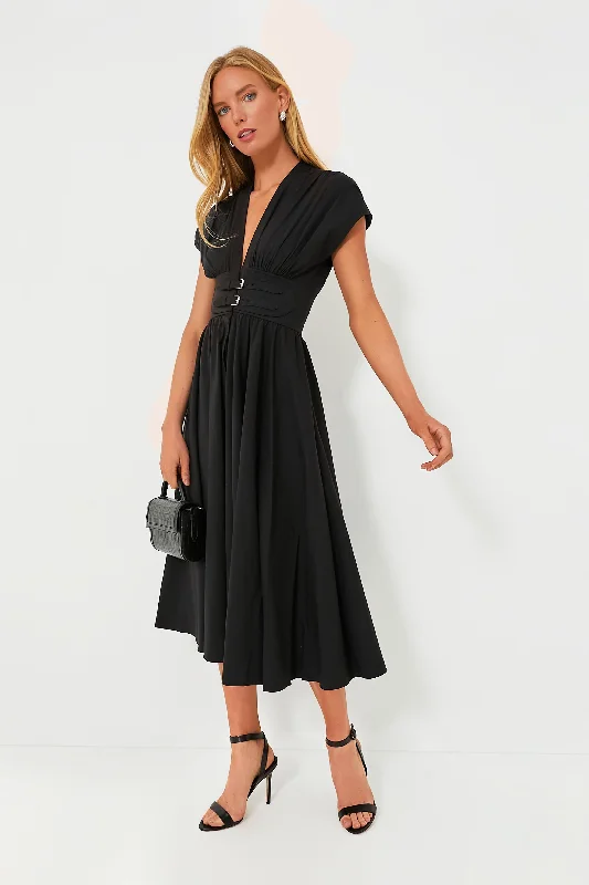 Women's midi dress festival -Black Bardello Midi Dress