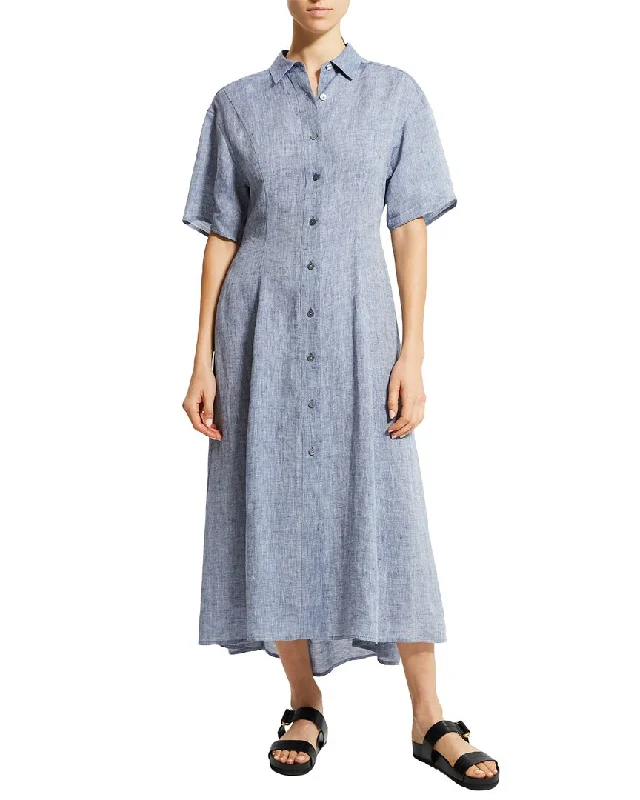 Women's shirt dress warm plaid -Theory Elastic Back Shirtdress