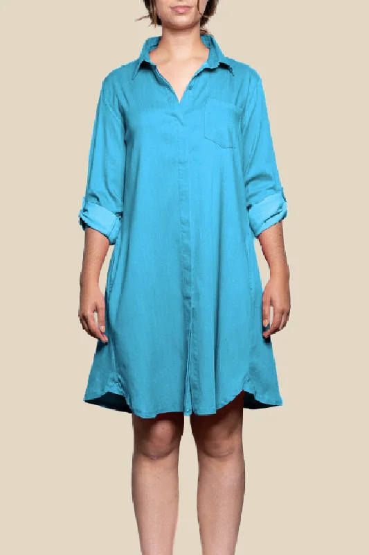 Women's shirt dress breathable twill -Tencel Shirt Dress