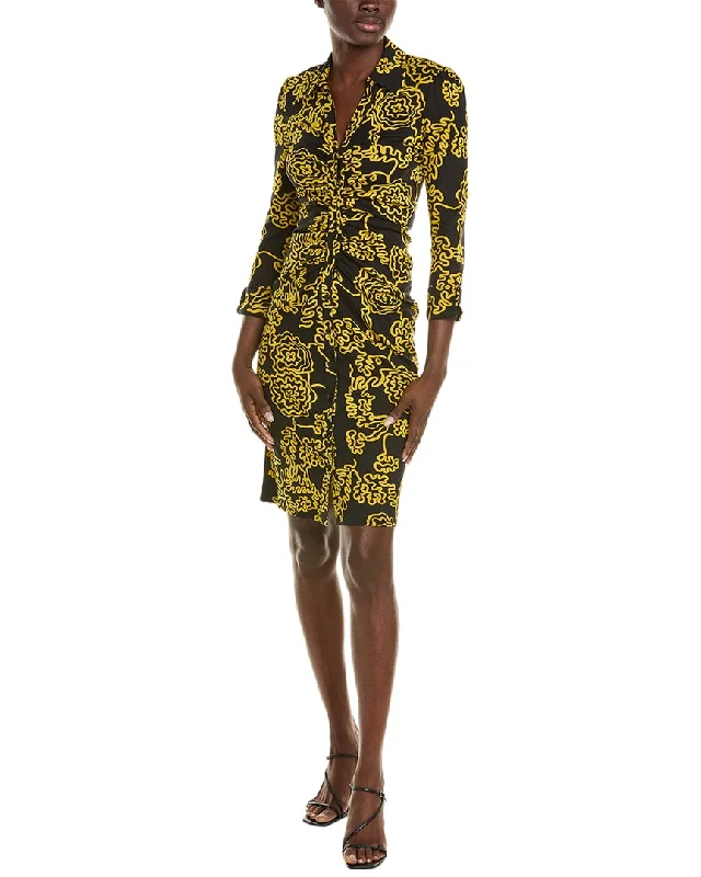 Women's shirt dress rolled cuff -Diane von Furstenberg Sheska Shirtdress