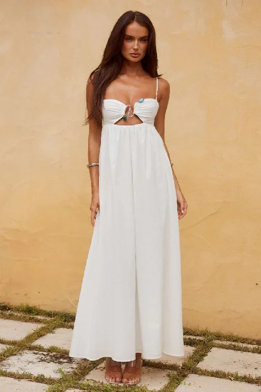 Ladies maxi dress sophisticated -Tamala Maxi Dress - White