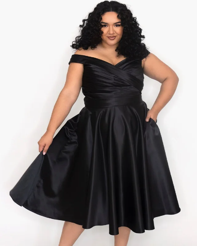 Ladies party dress slate -Perfectly Posh Party Dress | Onyx