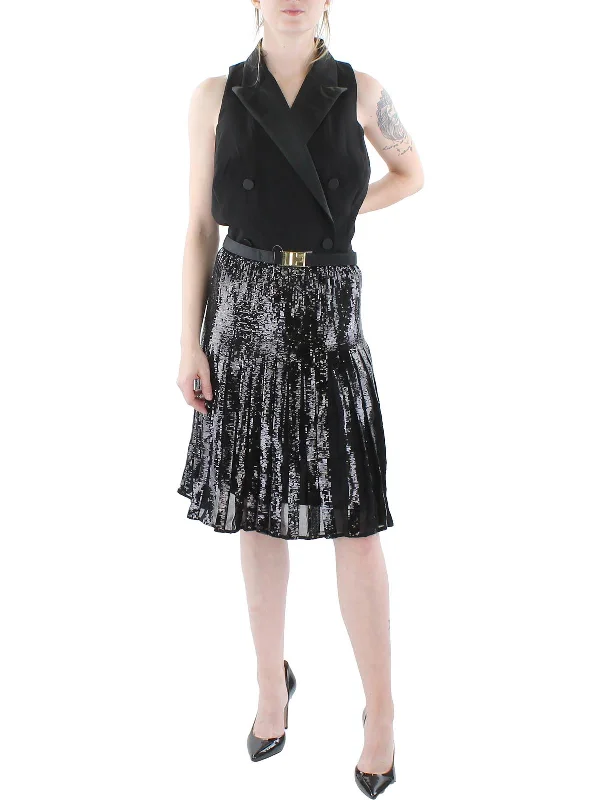 Ladies party dress corporate event -Womens Crepe Sequined Cocktail and Party Dress