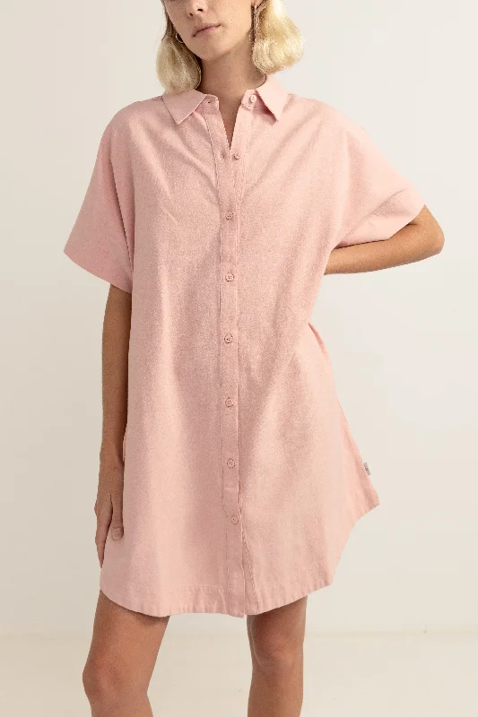 Women's shirt dress travel essential -Classic Shirt Dress Rose