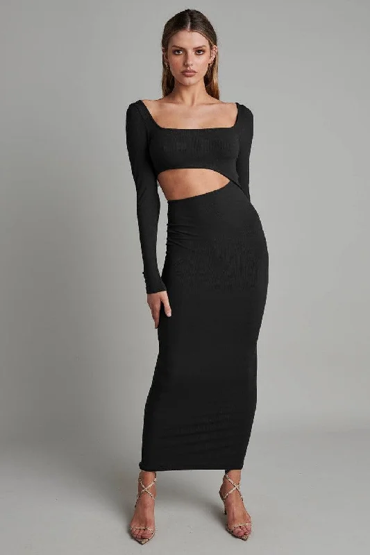 Ladies maxi dress calm -Angel Maxi Dress - Black