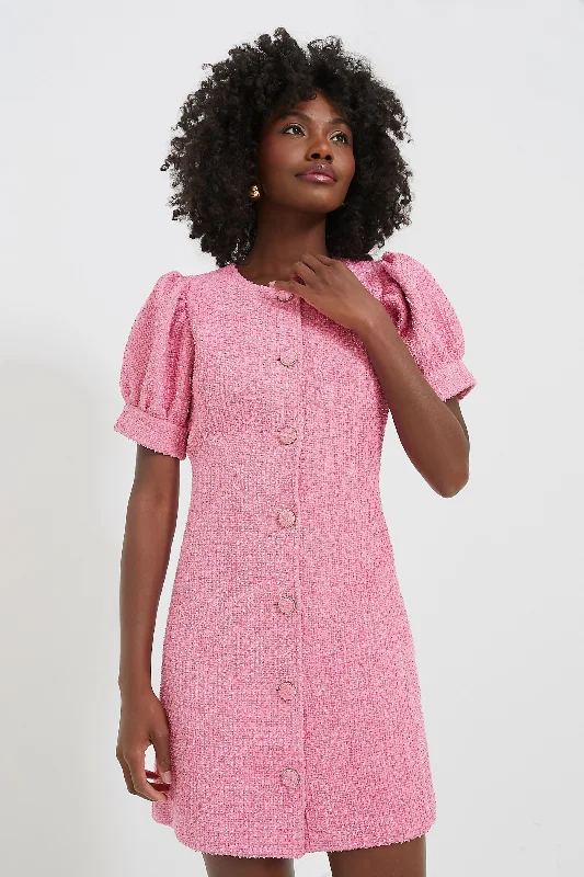 Ladies mini dress blush -Pink Tweed Kit Mini Dress