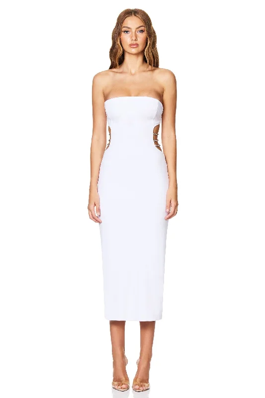 Women's midi dress mesh -Nookie Mila Midi Dress - White