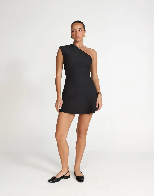 Ladies mini dress lightweight -Colby Mini Dress (Black)