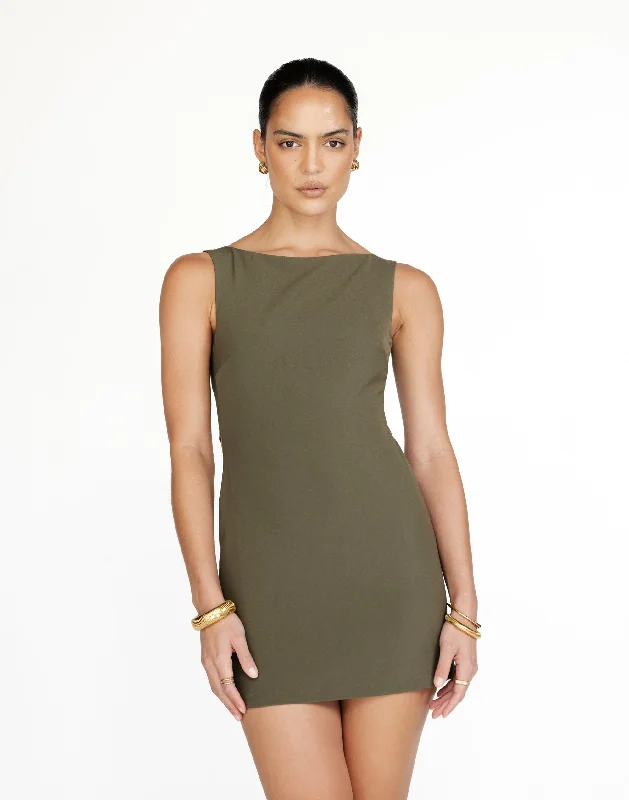 Ladies mini dress concert -Danica Mini Dress (Olive)